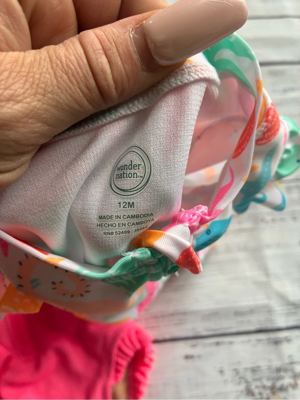 Baby Girl’s Pink Long-Sleeve Rash Guard Swimsuit & Sea Life Print Suit